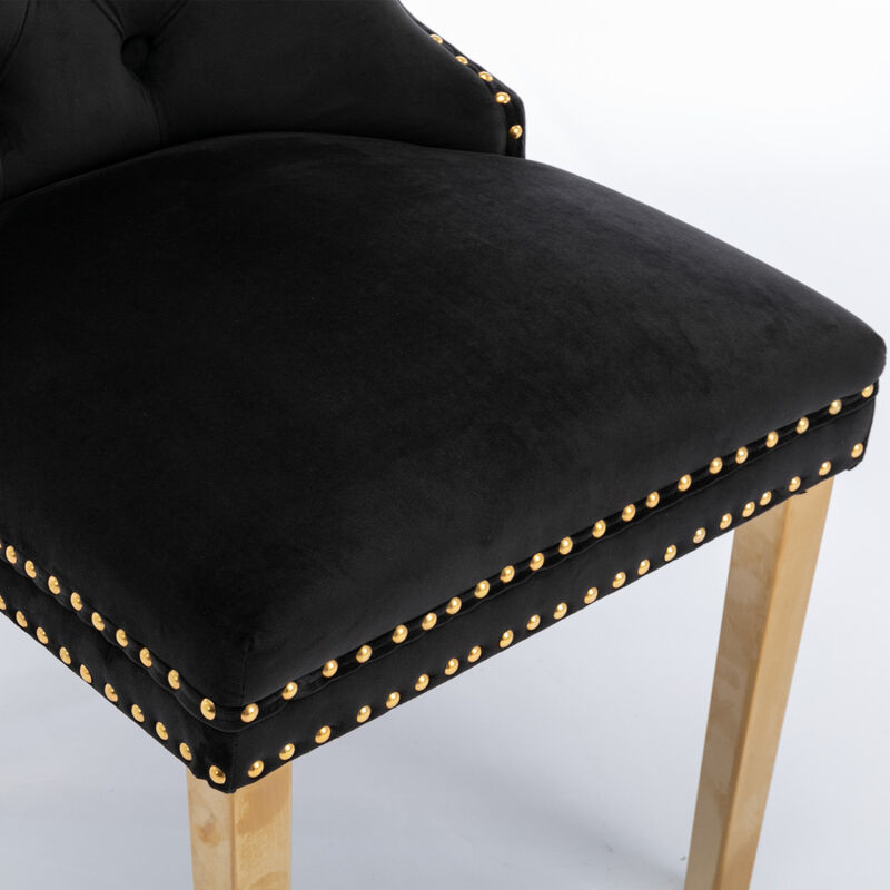 Streamdale Contemporary Velvet Dining Chairs, Set of 2 image number 7