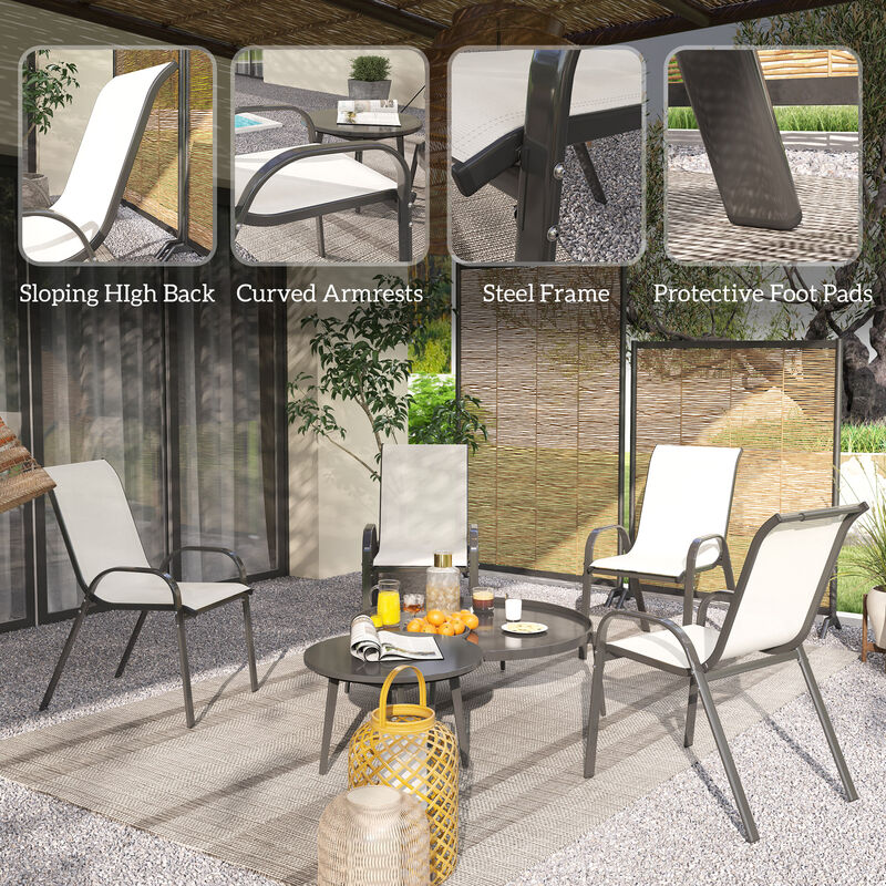 Hivvago 4-Piece Patio Dining Chair Set with High Back image number 5