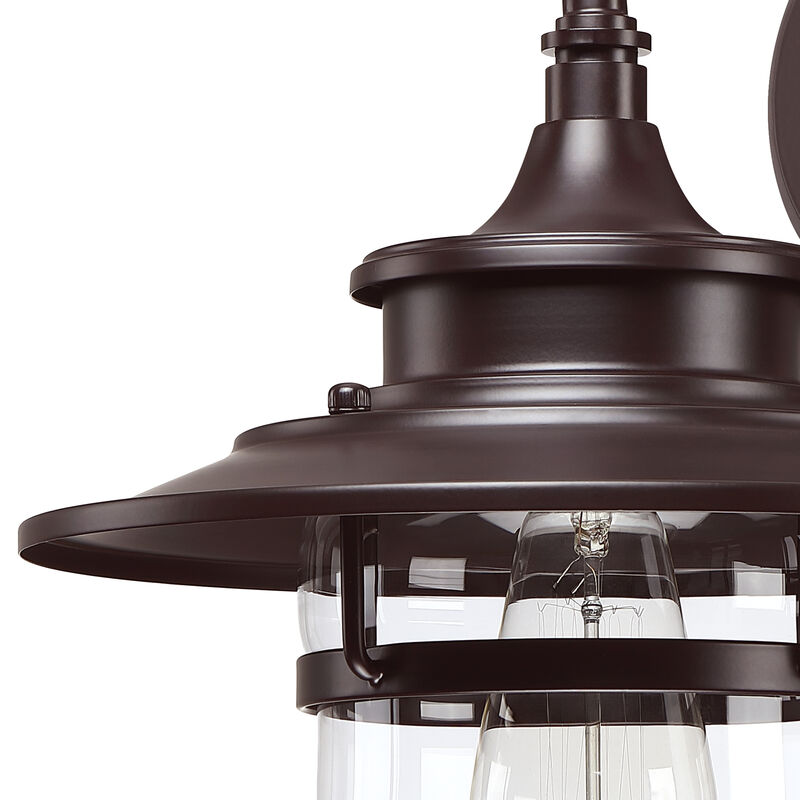 11 in. Farmhouse Oil-Rubbed Bronze 1-Light Outdoor Wall Lantern with Clear Glass image number 7