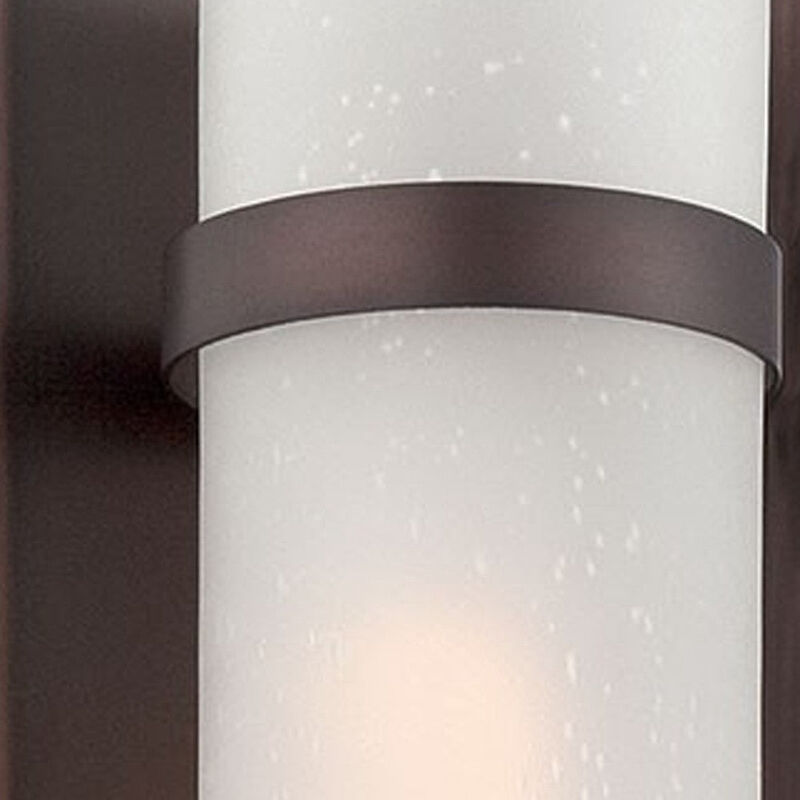 Homezia Bronze and White Glass Wall Sconce