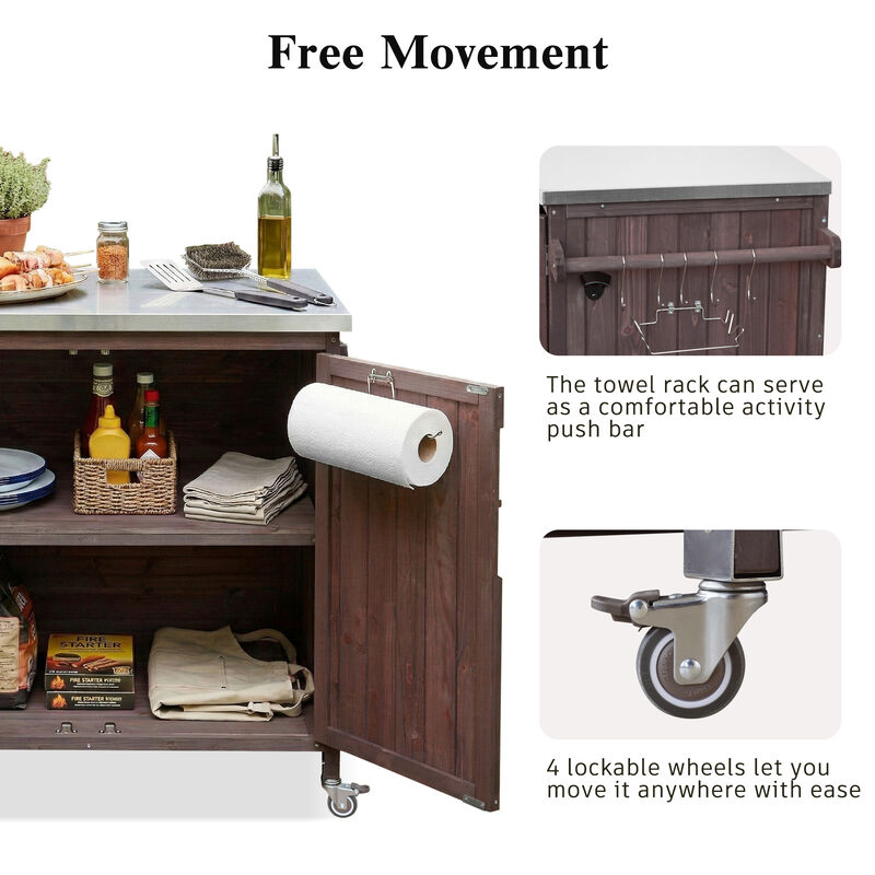 TATEUS Outdoor Bar Cart image number 3