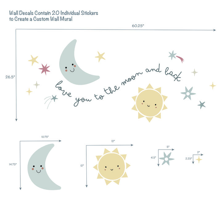 Bedtime Originals Little Star Celestial Moon & Stars Wall Decal/Stickers