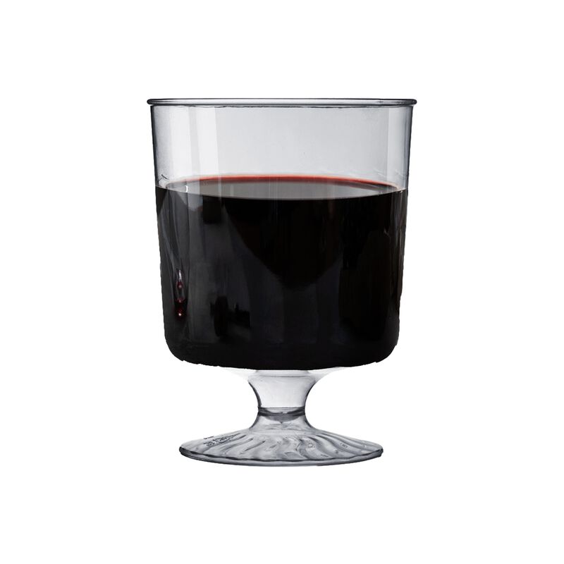 8 oz. Clear Plastic Pedestal Wine Glasses (240 Glasses) image number 2