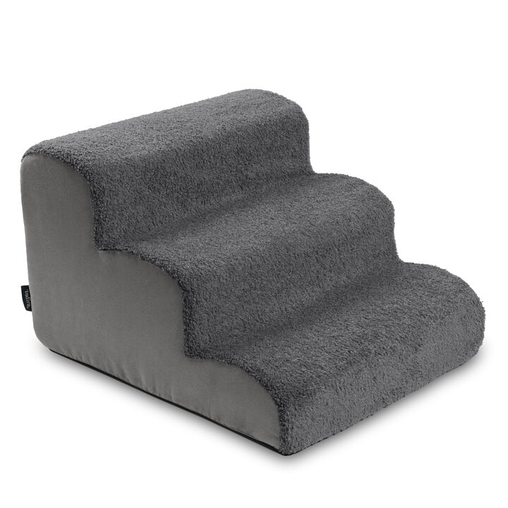 Dubb Pet Steps - 3 Stairs, Grey & Charcoal