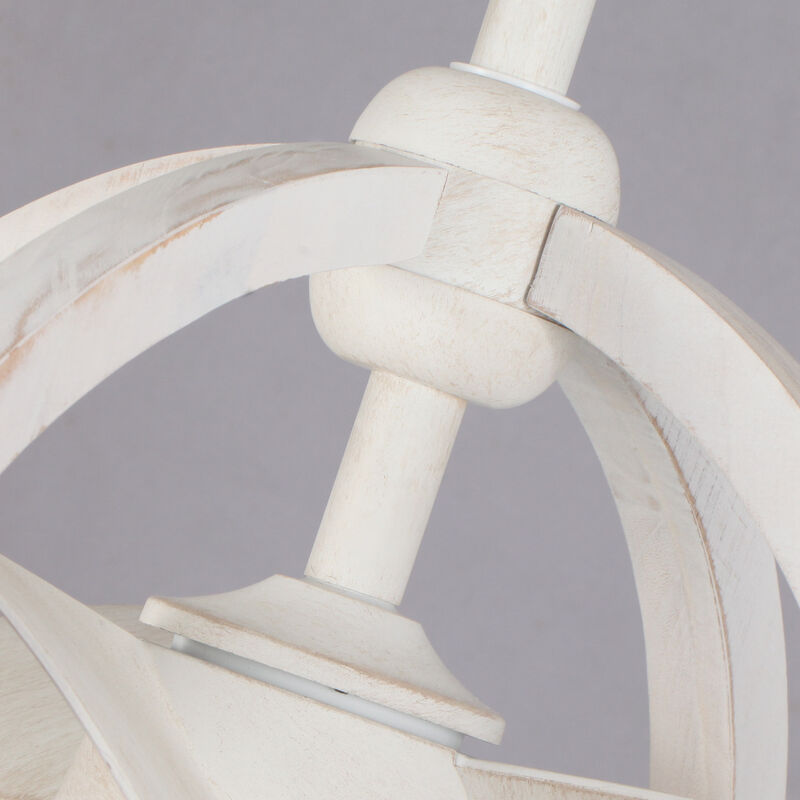 18.4" Farmhouse White Wooden Globe Bobo Fandelier Ceiling Fan with Remote