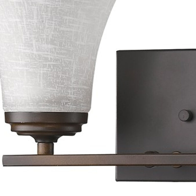 Hivvago Two Light Bronze Wall Light with Tapered Glass Shade