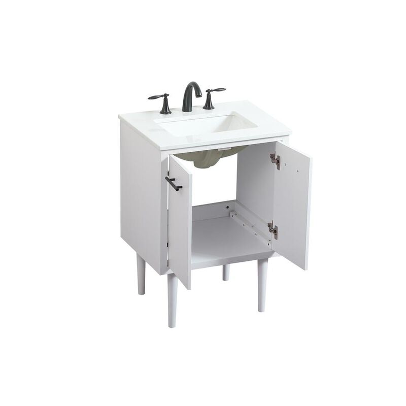 Elegant Kitchen and Bath 24 inch Single bathroom vanity in white
