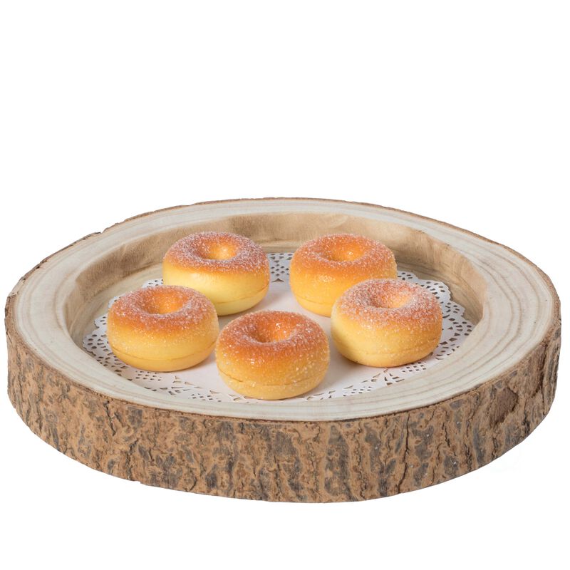 Wood Tree Bark Indented Display Tray Serving Plate Platter Charger - 12 Inch Dia