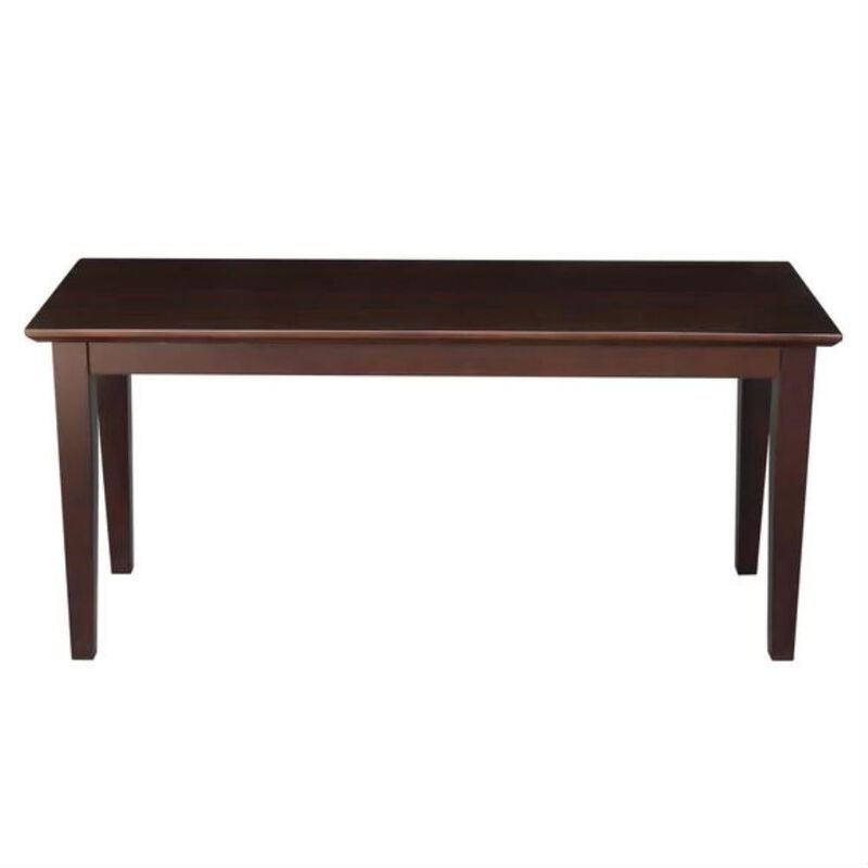 Hivvago Solid Wood Entryway Accent Bench in Java Brown Finish