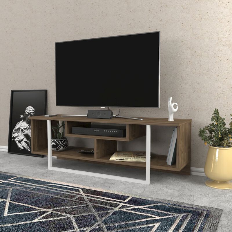 Decorotika Asal 47 Tv  Stand - Walnut White