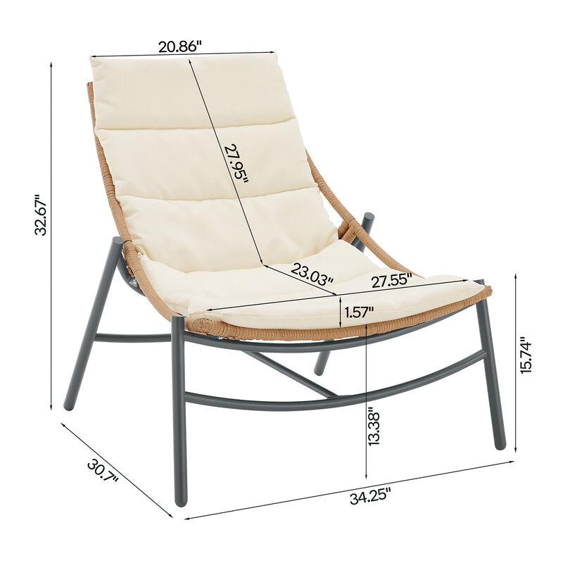 Sunset Cream 3-Piece Patio Set