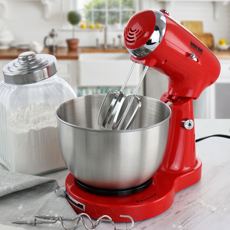 Better Chef 350 Watt MegaMix Stand Mixer in Red