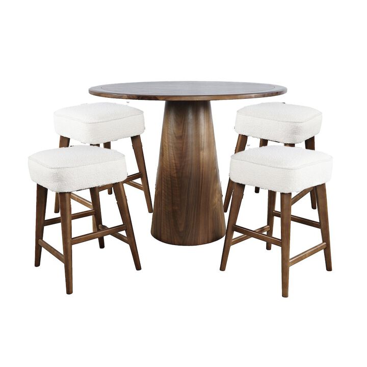 Jofran Mid-Century Modern Five Piece Counter Height Dining Set