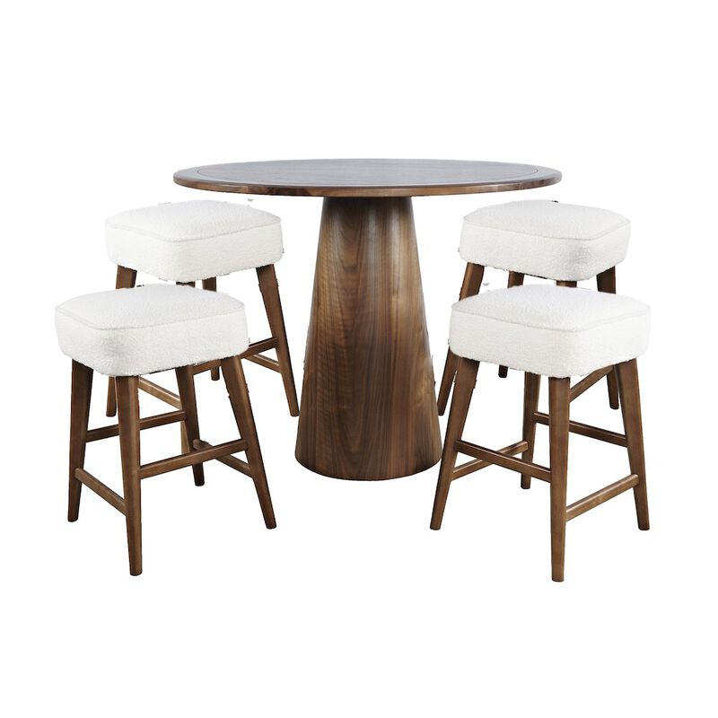Jofran Mid-Century Modern Five Piece Counter Height Dining Set
