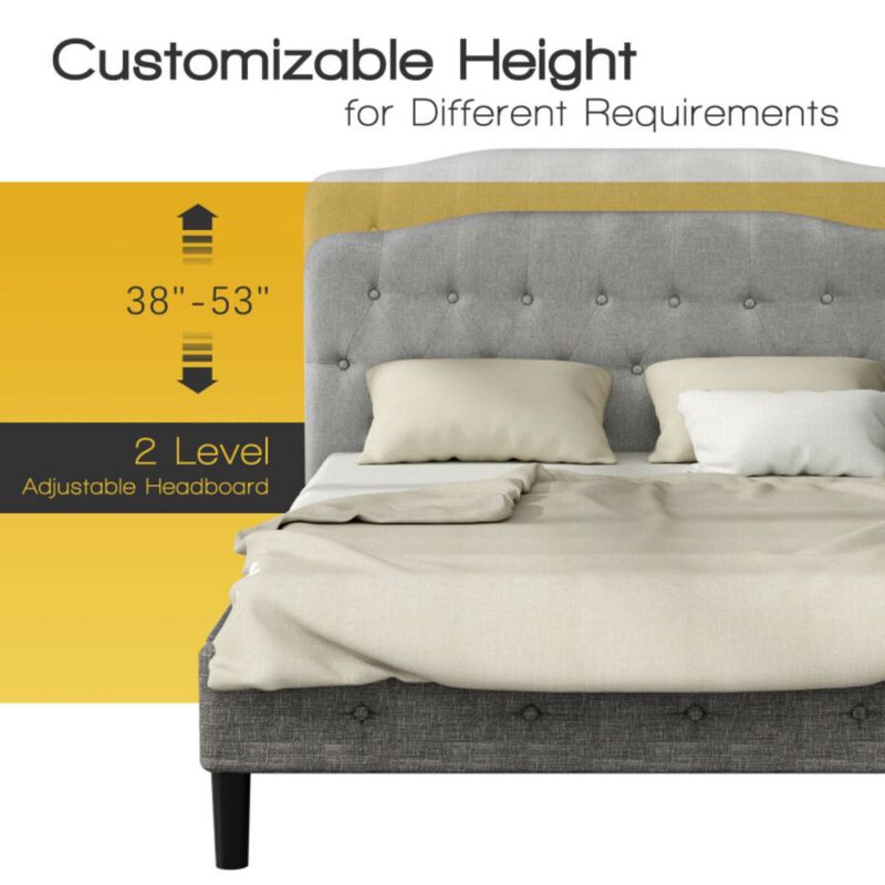 Queen Upholstered Headboard with Adjustable Heights image number 4