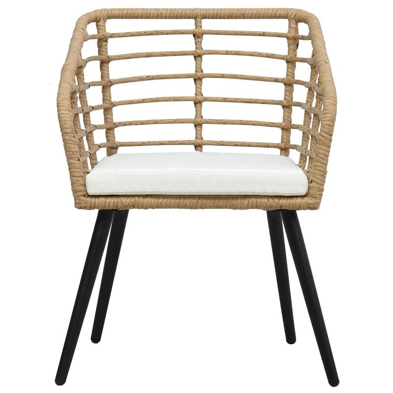 Garden Chair Set of 2 Oak PE rattan Medium Ergonomic