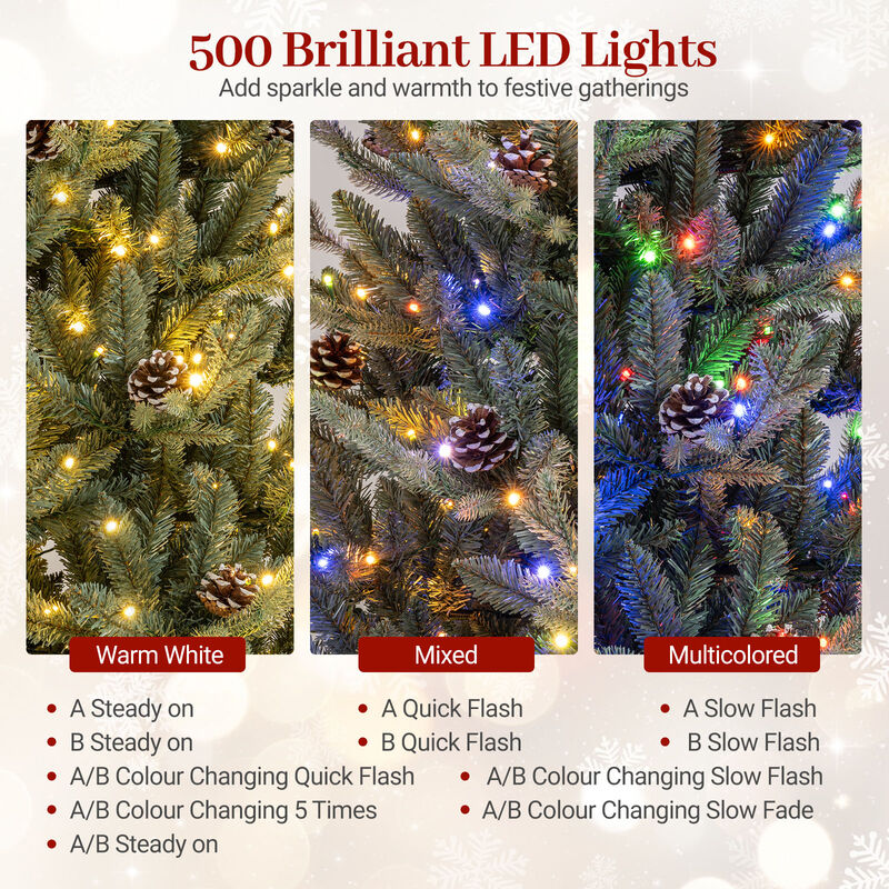 Artificial Christmas Tree, Pre-Lit with Multicolor LED Lights-7.5 ft image number 7