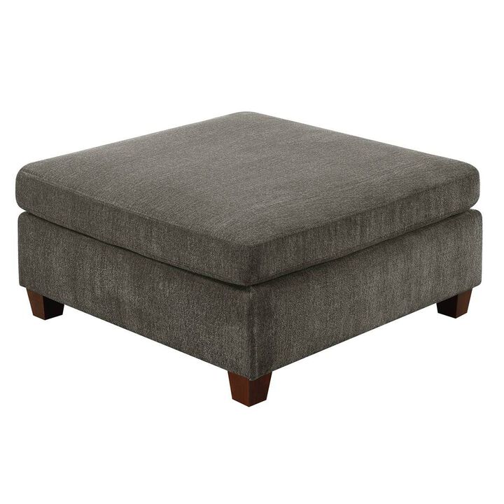 1pc OTTOMAN ONLY Grey Chenille Fabric Cocktail OTTOMAN Cushion Seat Living Room Furniture