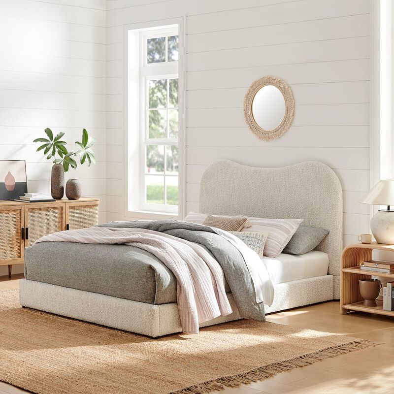 Seluna Boucle Queen Platform Bed image number 8