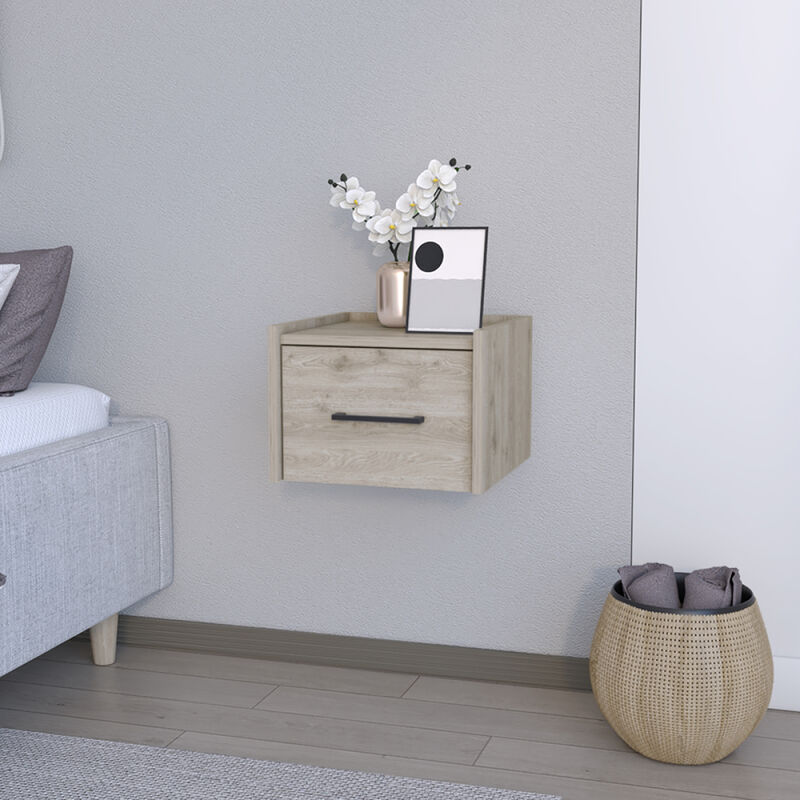Streamdale Floating Nightstand Calion, Bedroom, Light Gray