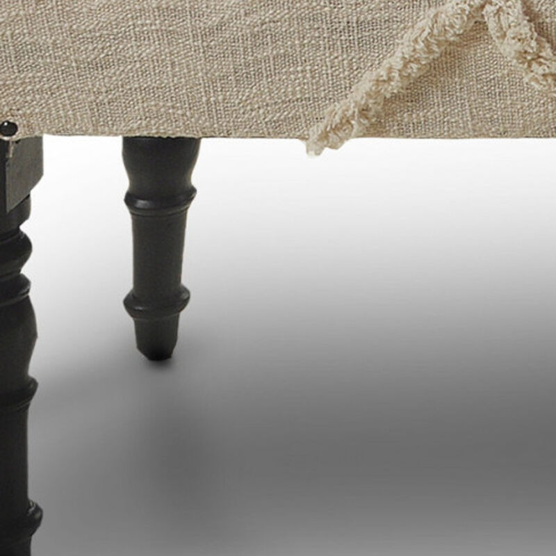 Fashionable Upholstered Bench &ndash; Decorative Abstract Fabric with Wood Support