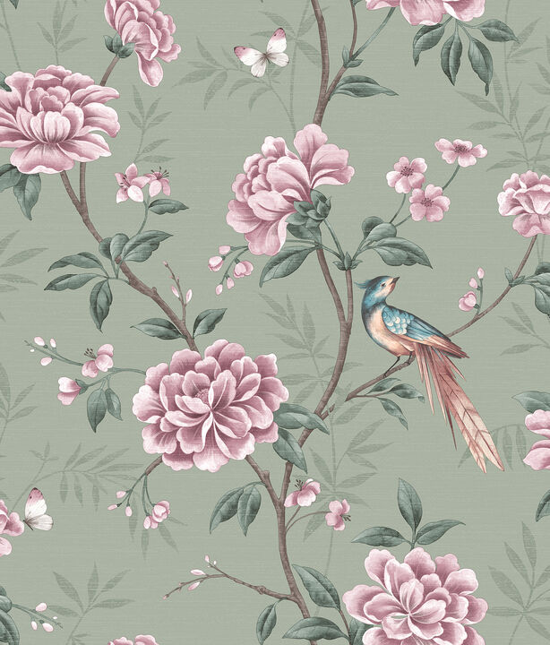 Akina Sage Floral Wallpaper