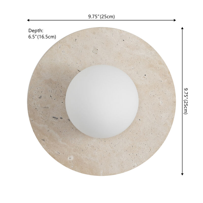 Tivoli Modern Minimalist 1-Light Ovoid Marble Stripe LED Wall Sconce image number 4