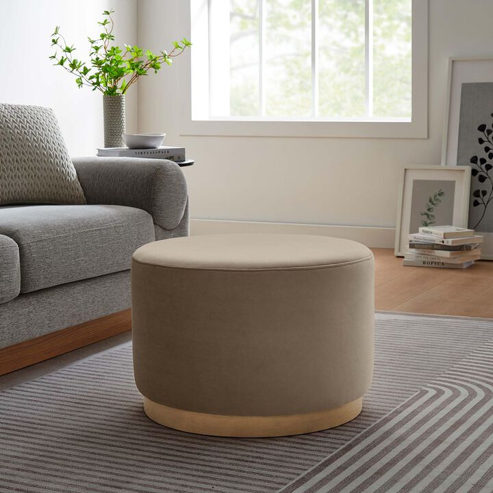 Modway Large 23" Round Performance Velvet Upholstered Upholstered Ottoman