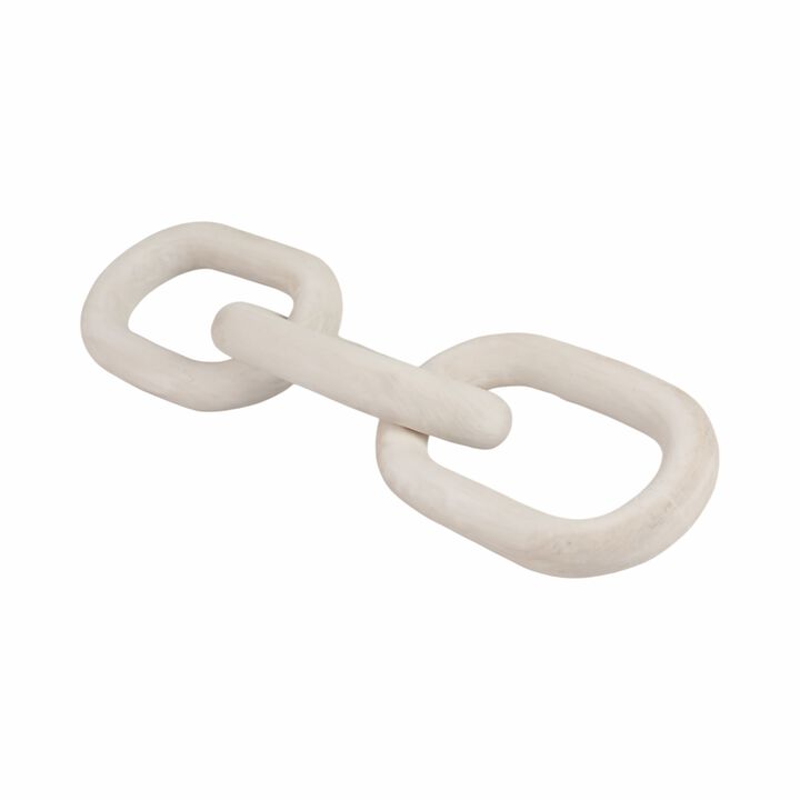 28" 3 Wooden Links, White