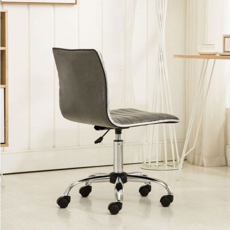 Hivvago Heavy Duty Gray Channel-Tufted Conference Chair