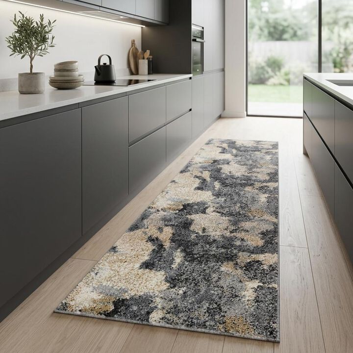 HomeRoots Abstract Distressed Runner Rug