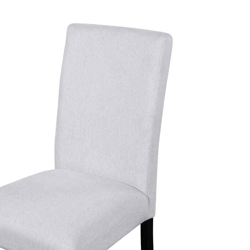 Whisen 4-Piece 23inch Upholstered Dining Chairs, Solid Rubber Wood Linen Mid-Century Modern for Kitchen Dining Room image number 5