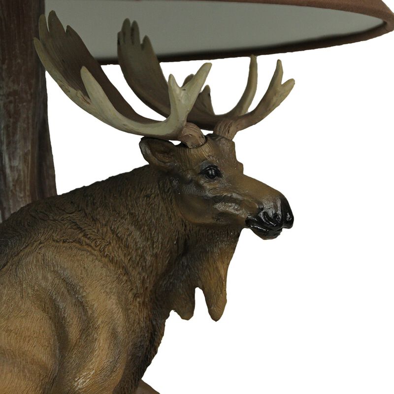 North American Bull Moose Table Lamp W Shade image number 2