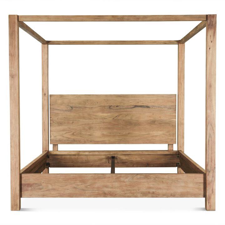 World Interiors Mesa Canopy Queen Bed in Brushed Acacia