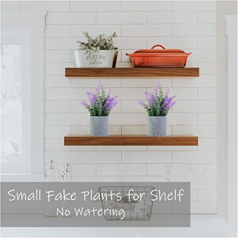 2 Pack Lavender Artificial Flowers Home Decor Plant Pots Purple image number 3