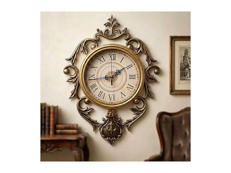Vintage Classic Retro Entryway Wall Clock 21 Inch Silent Non Ticking