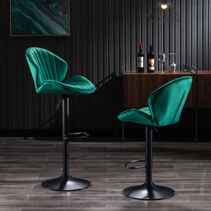 Streamdale Adjustable Counter-Height Bar Stools with Backrest and Footrest (Set of 2)