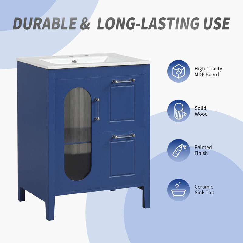 Merax Bathroom Vanity with Smooth Ceramic Sink