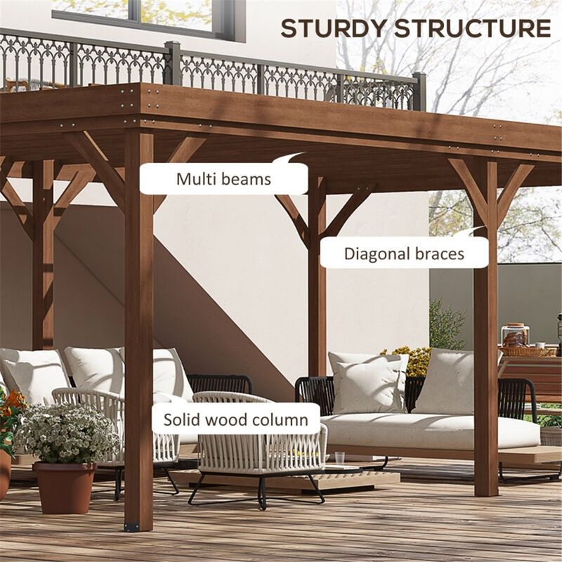 Durable Wooden Patio Gazebo for Backyard, Deck, or Outdoor Entertaining
