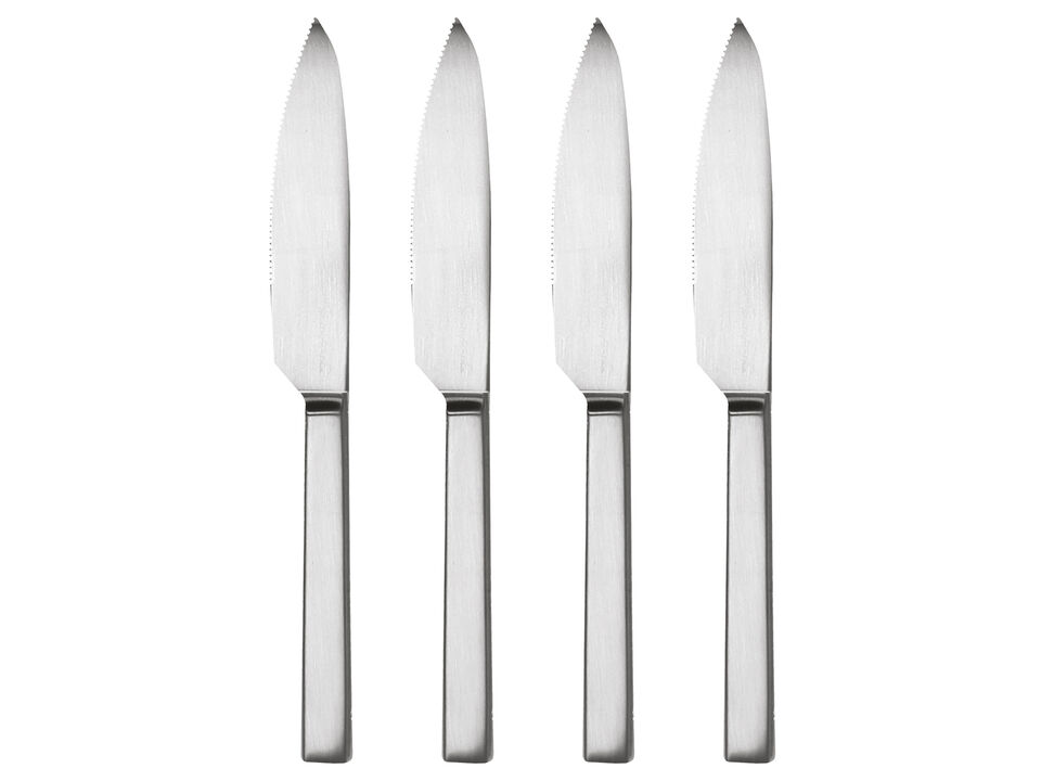 Stile Steak Knives Set - 4 Pc Set in Ice Silver