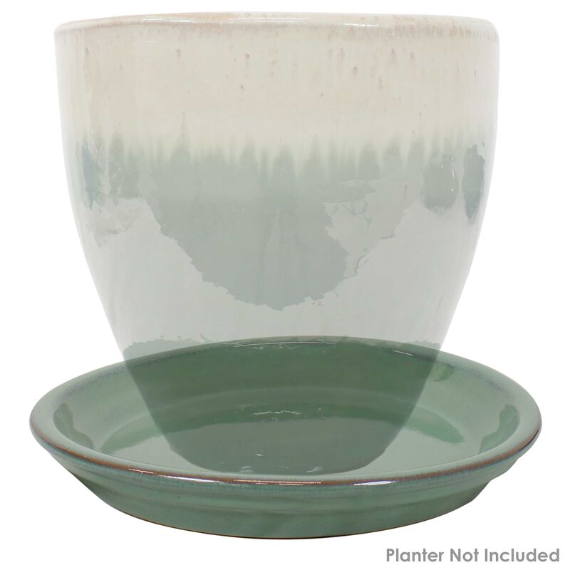 Sunnydaze Glazed Ceramic Flower Pot/Plant Saucer - Set of 4