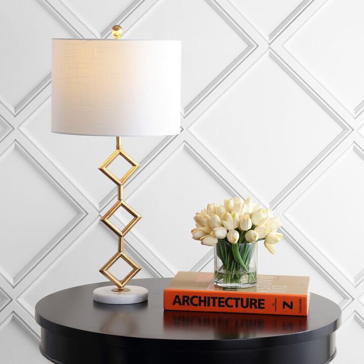 Diamante Modern Gilt Metal with Marble Base LED Table Lamp