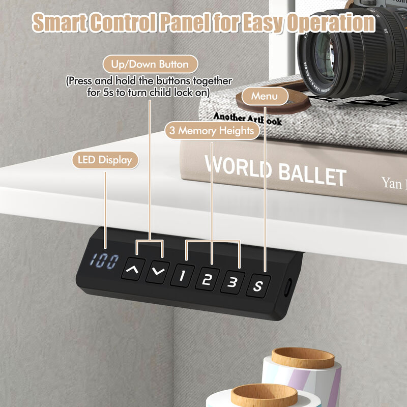 Adjustable Electric Desk with 2 Storage Drawers – Sleek Home Office Work Table