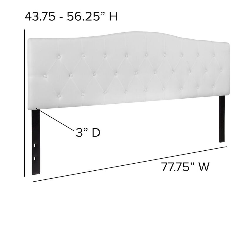 Flash Furniture Tufted Upholstered King Size Headboard in White Fabric image number 2