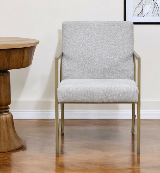 Elegant Upholstered Fabric Dining Arm Chair with Cushioned Seat