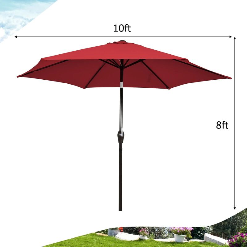 Mondawe 10 Feet Outdoor Patio Umbrella with Tilt Adjustment and Crank