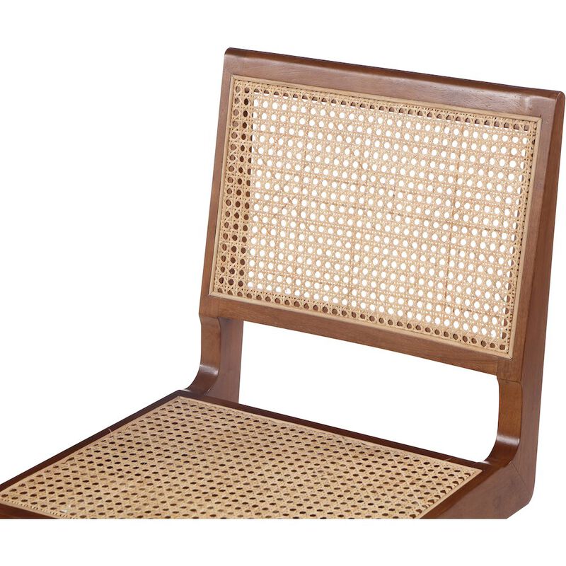 Meridian Furniture Preston Walnut Wood Dining Side Chair, Set of 2