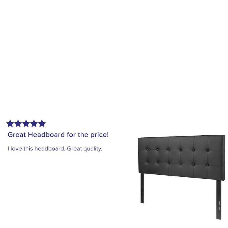 Flash Furniture Tufted Upholstered Full Size Headboard in Black Vinyl image number 1