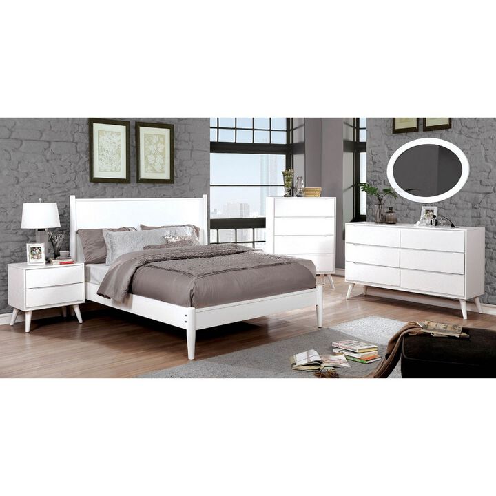 Mid Century Modern Style Wooden Chest, White