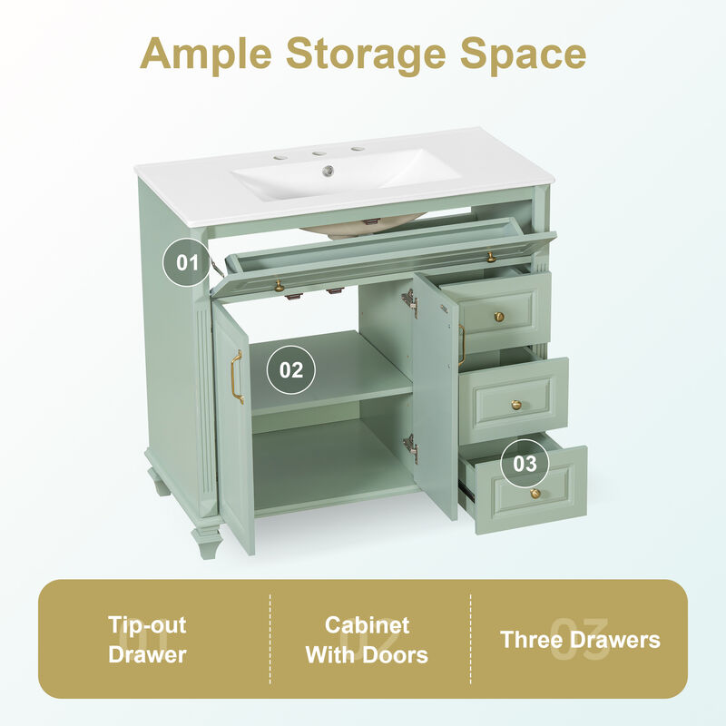 Mempra 36" Bathroom Vanity with Sink image number 6